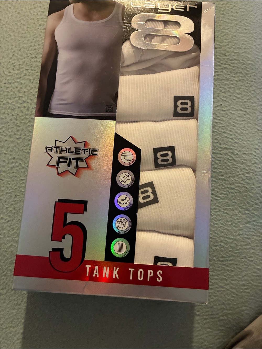 Athletic Fit Men's White Tank Top - 5 Pack